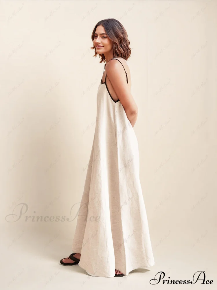 Classic Style Stylish Contrasting Suspender Dress - Image 4