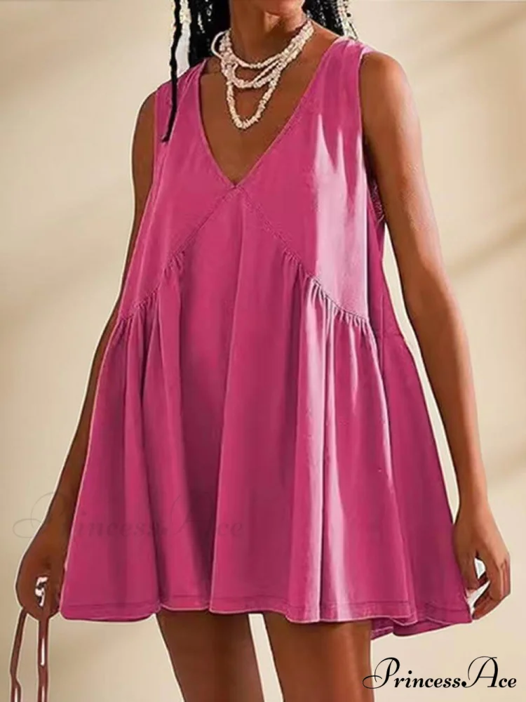 Deep V Wide Charming Strap Mini Tank Dress - Image 10