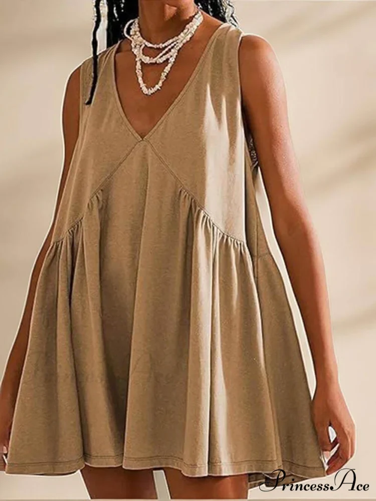Deep V Wide Charming Strap Mini Tank Dress - Image 14