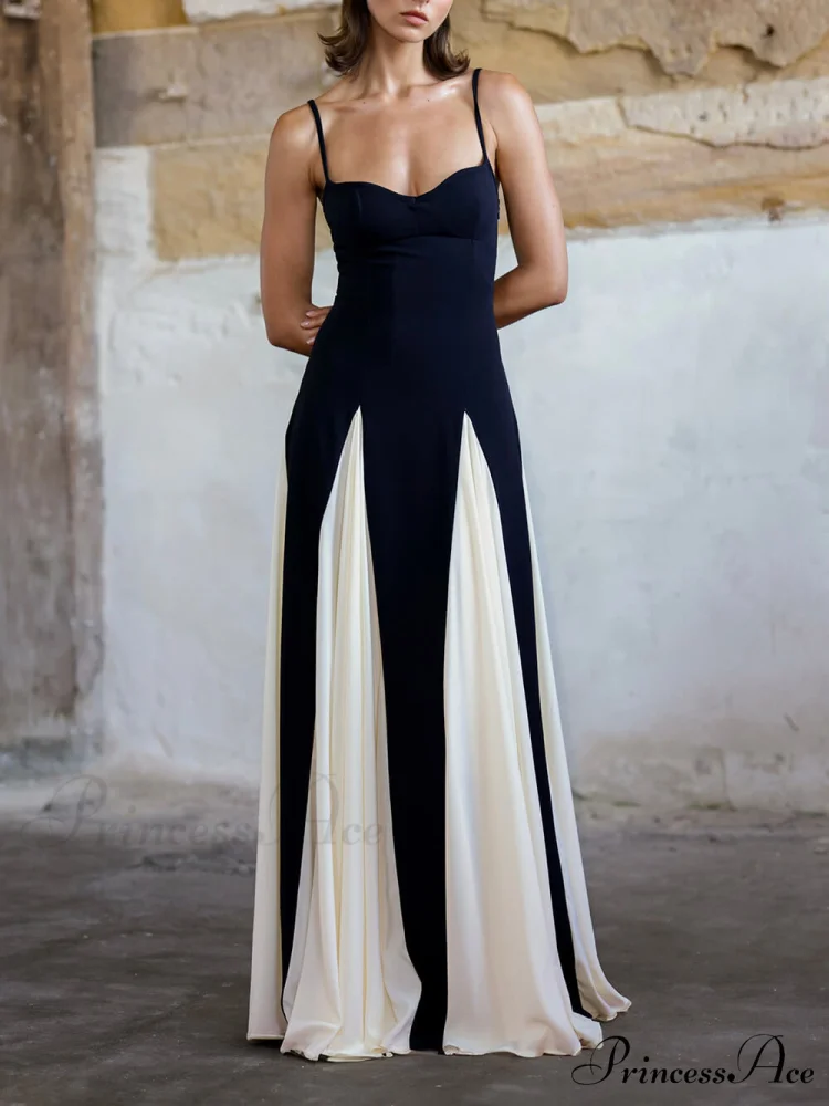 Elegance Panelled Tulle Charming A-line Slip Maxi Dress - Image 2