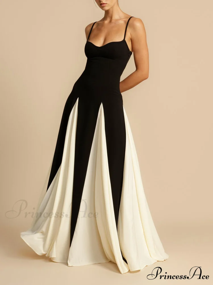 Elegance Panelled Tulle Charming A-line Slip Maxi Dress - Image 5