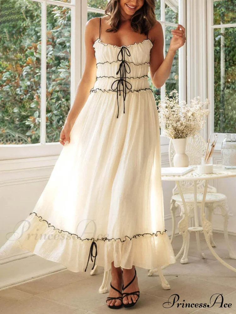 Elegant Off-Shoulder Stylish Strap Patchwork Dress - Image 4