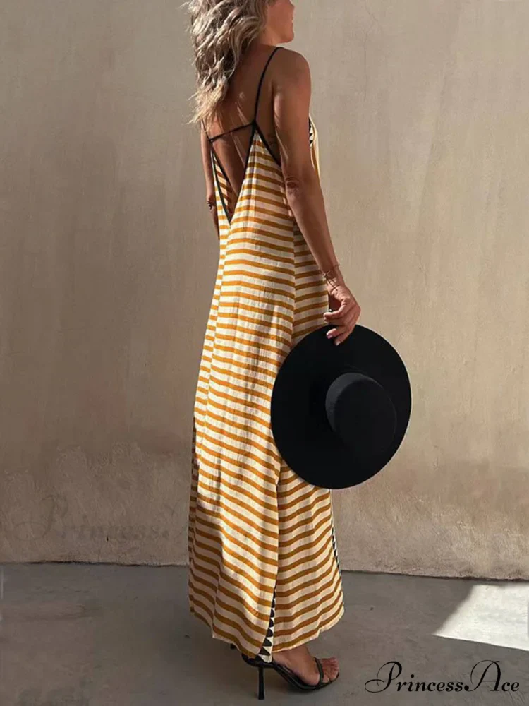 Ethnic Print Backless Charming A-line Maxi Dress - Image 3