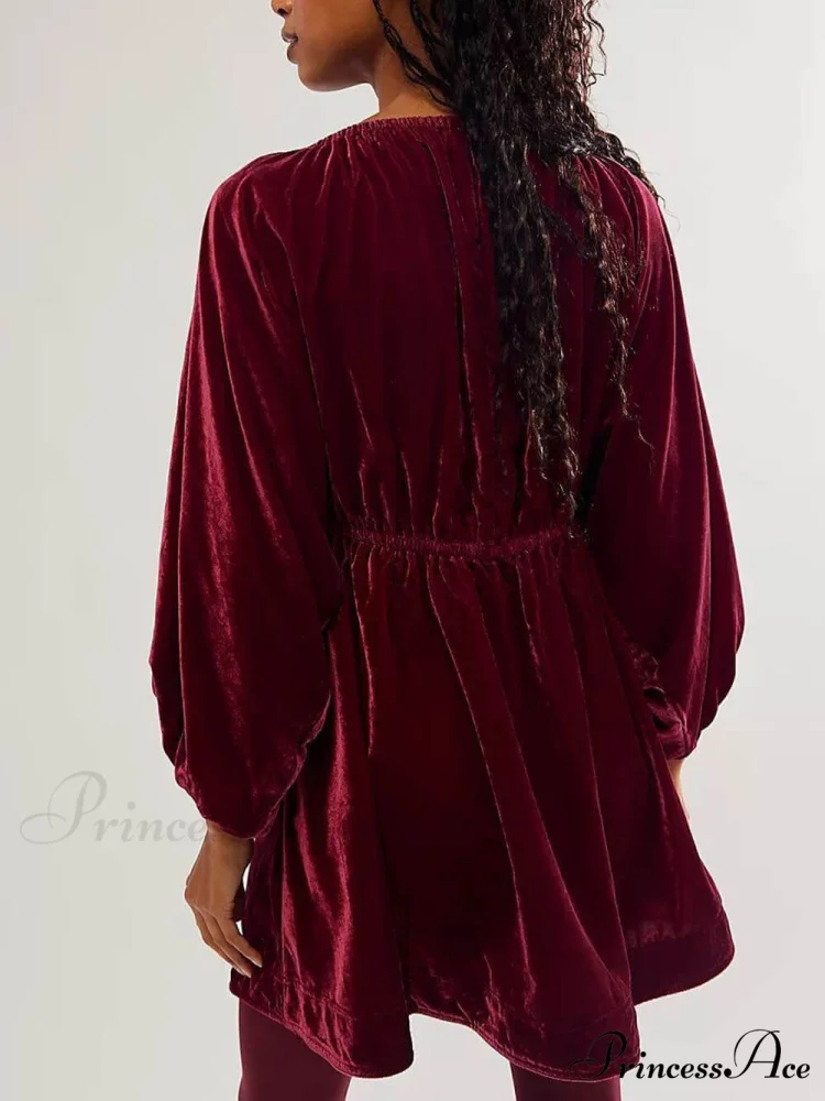 Portia Velvet Stylish Mini Dress - Image 6