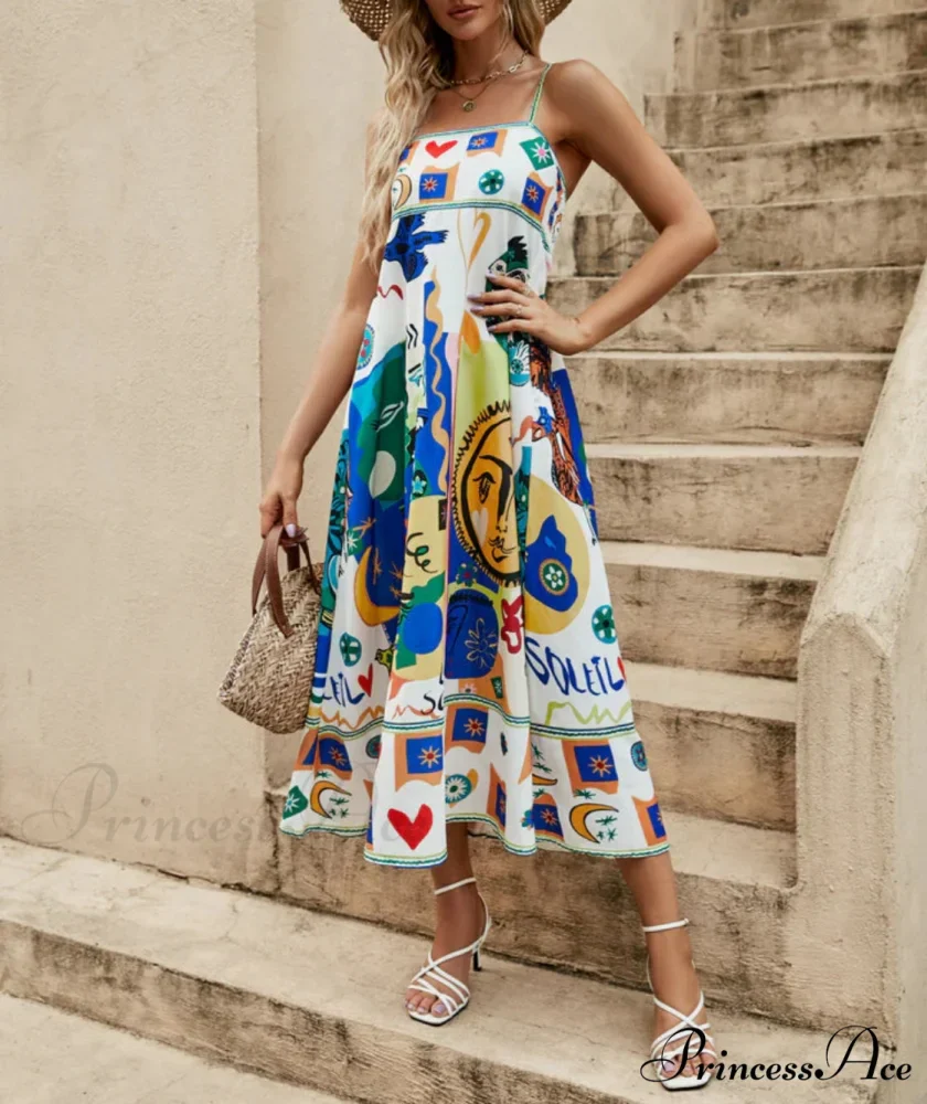Printed Sleeveless Stylish Vacay Dress - Image 2