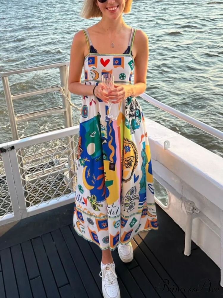 Printed Sleeveless Stylish Vacay Dress - Image 5