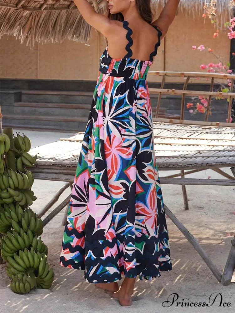 Printed Suspender Stylish Maxi Dress - Image 4