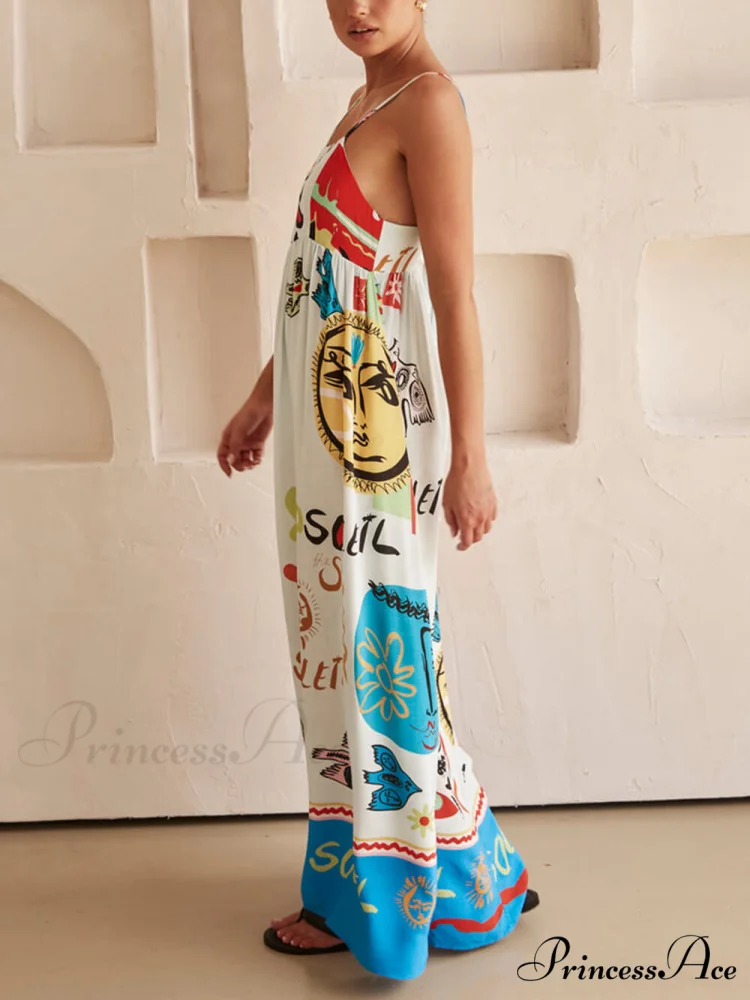 Refined Sensation Satin Charming Unique Print Maxi Dress - Image 2