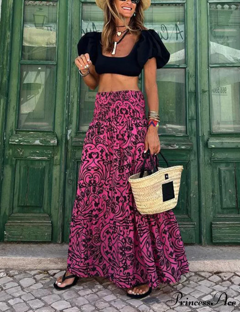 Resort Style Stylish Casual Printed Skirt - Image 2