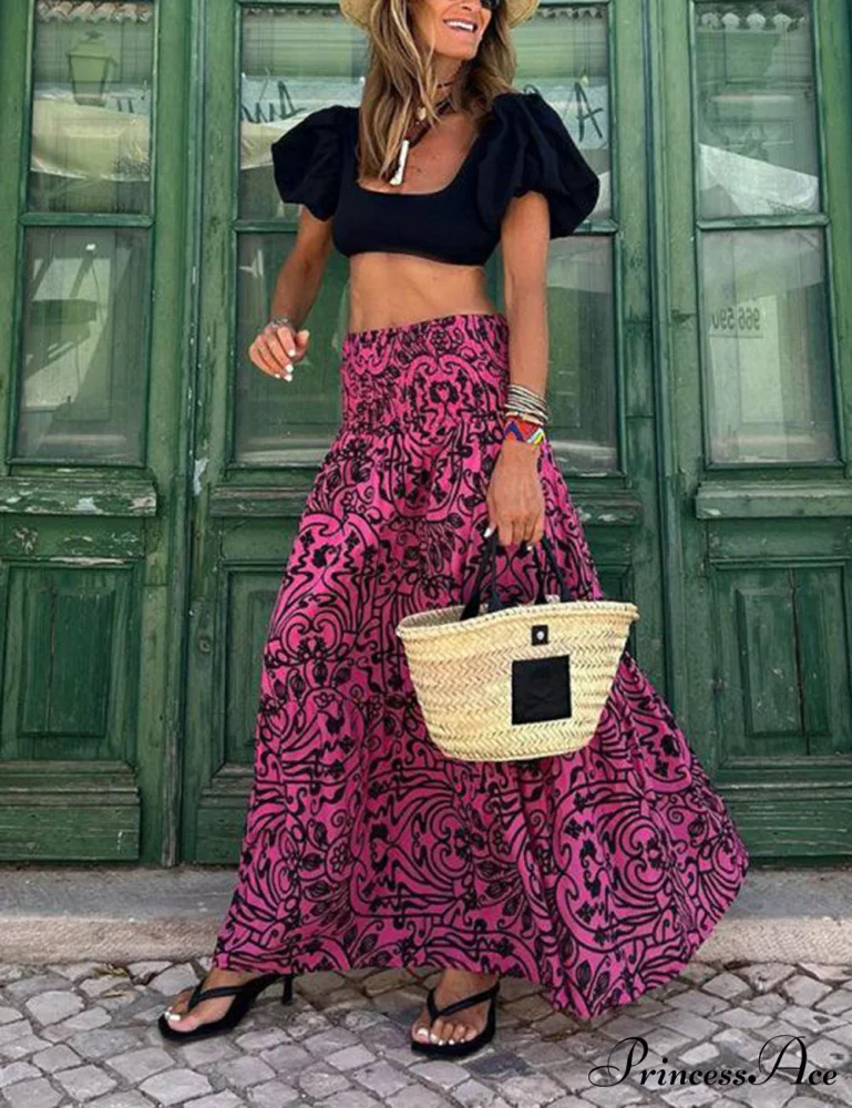 Resort Style Stylish Casual Printed Skirt - Image 3