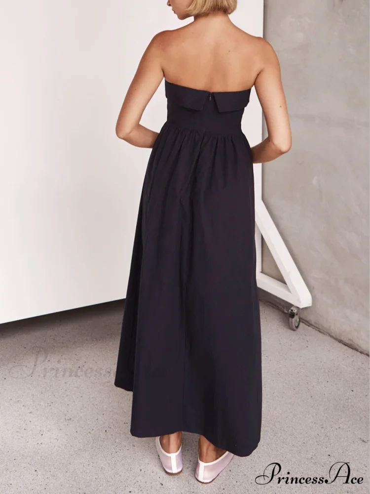 Resort Style Tulare Charming Strapless Midi Dress - Image 4