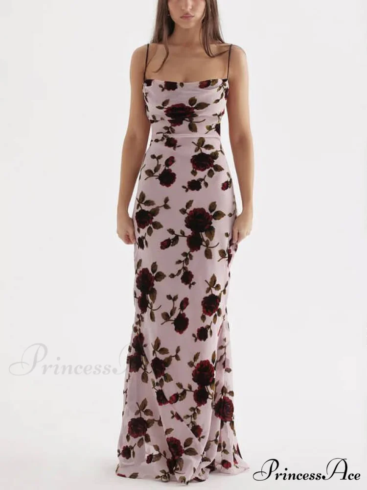 Rose Backless Stylish Maxi Dress - Image 5