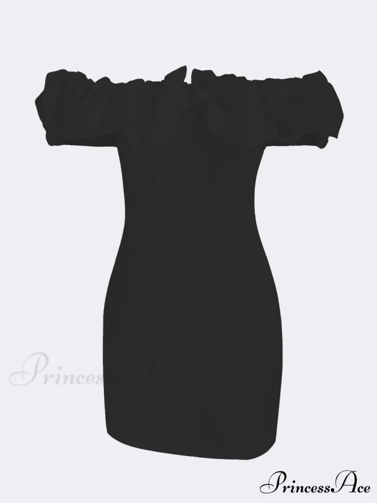 Satin Ruffled Stylish Strapless Mini Dress - Image 7
