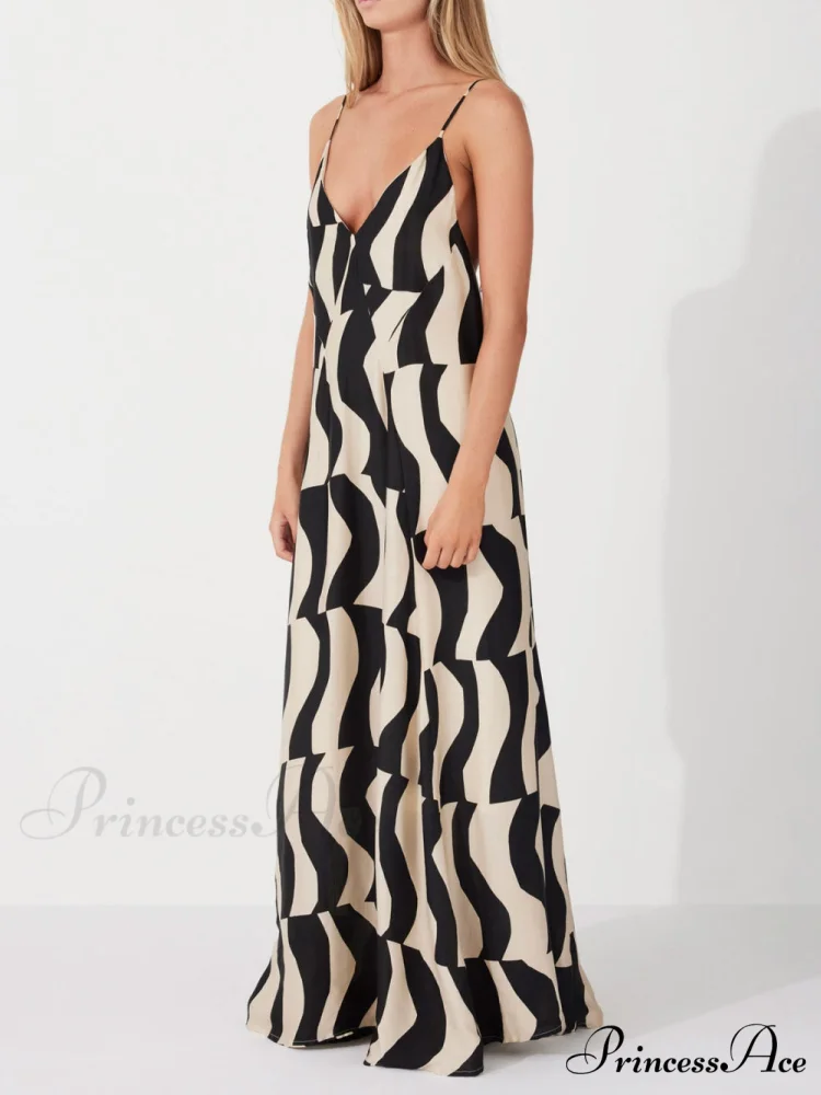 Scooped Back Relaxed Charming Fit Style Maxi Dress - Image 2