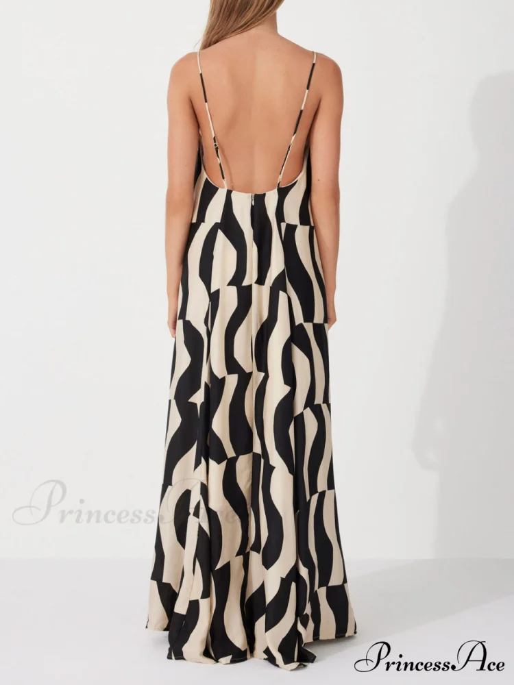 Scooped Back Relaxed Charming Fit Style Maxi Dress - Image 4