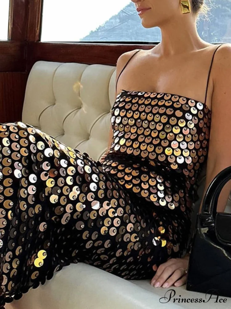 Sequin Versatile Stylish Irregular Midi Dress - Image 6