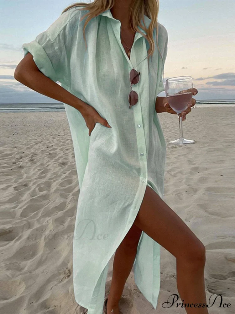 Simple Concept Stylish Maxi Shirt Dress - Image 4