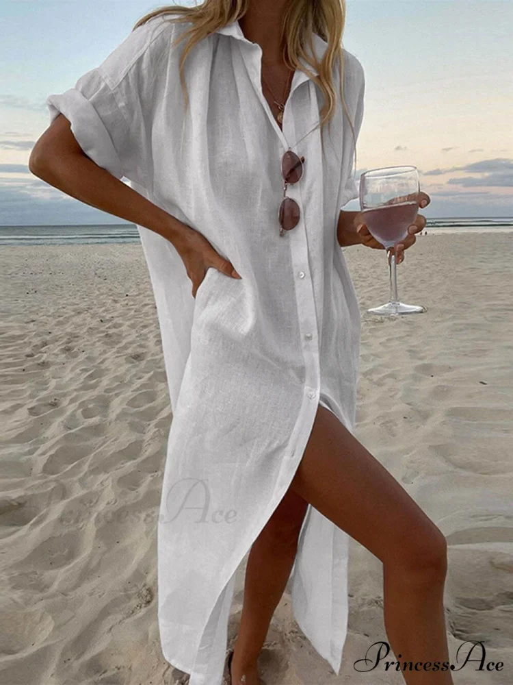 Simple Concept Stylish Maxi Shirt Dress - Image 5