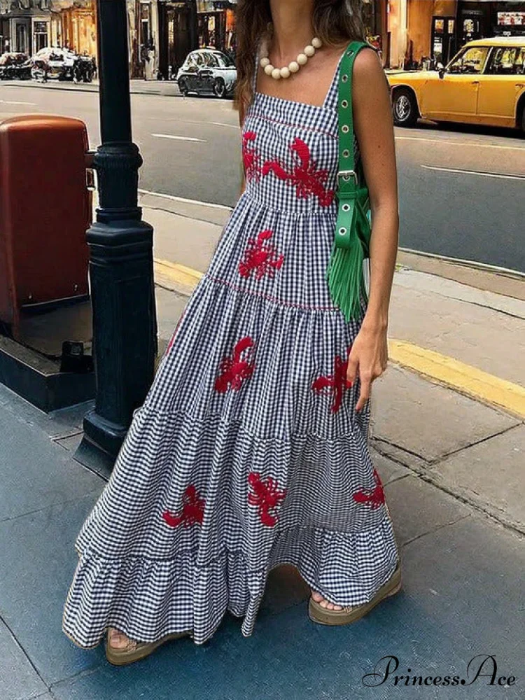 Exquisite Embroidered Holiday Charming Camisole Midi Dress - Image 2