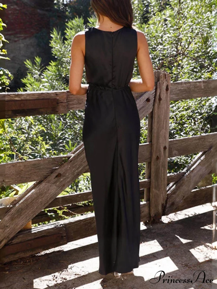 Deep V Stylish Sleeveless Backless Dress - Image 9