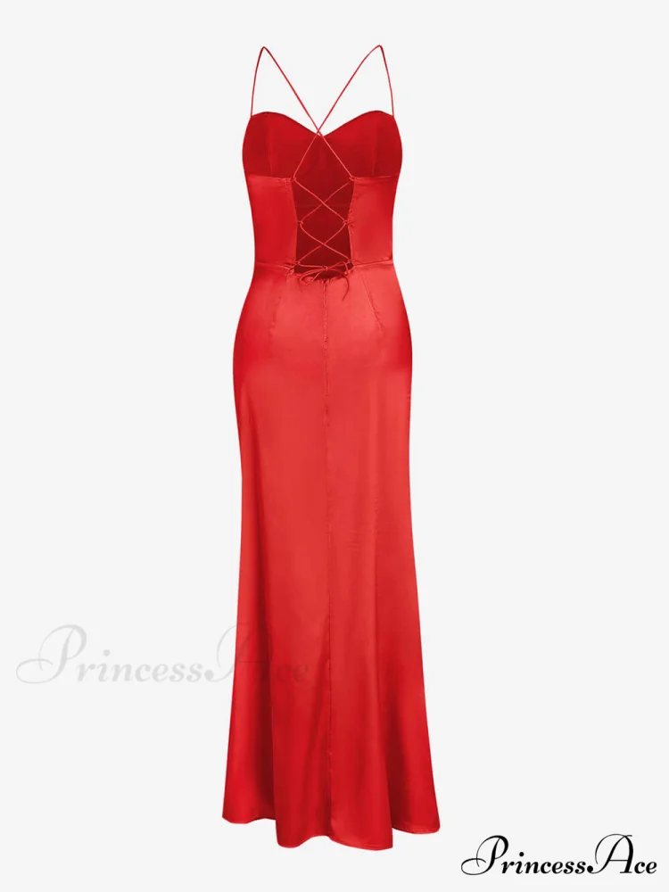 Fitted Satin Stylish Maxi Dress - Image 6