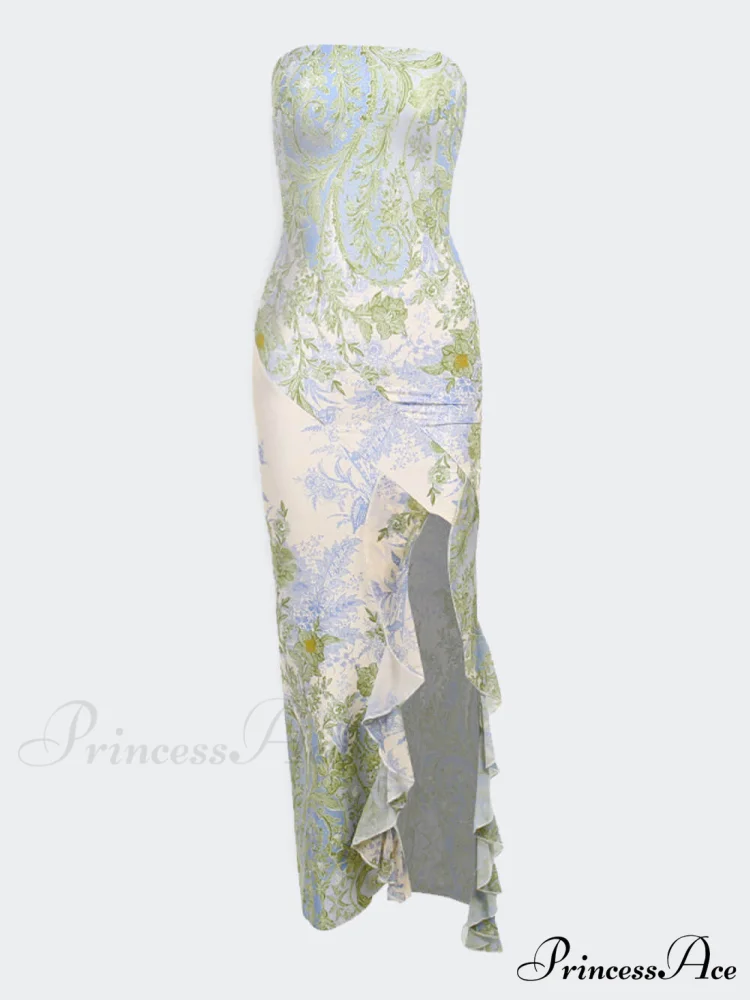 Floral Sexy Stylish Slit Maxi Dress - Image 2