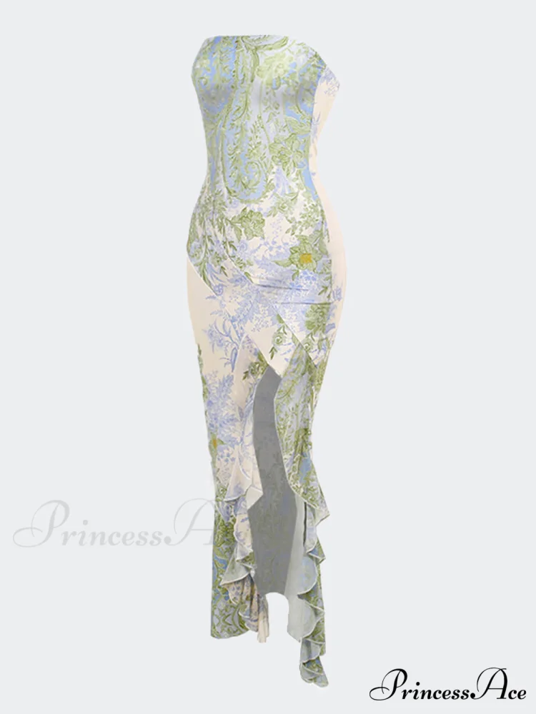 Floral Sexy Stylish Slit Maxi Dress - Image 3