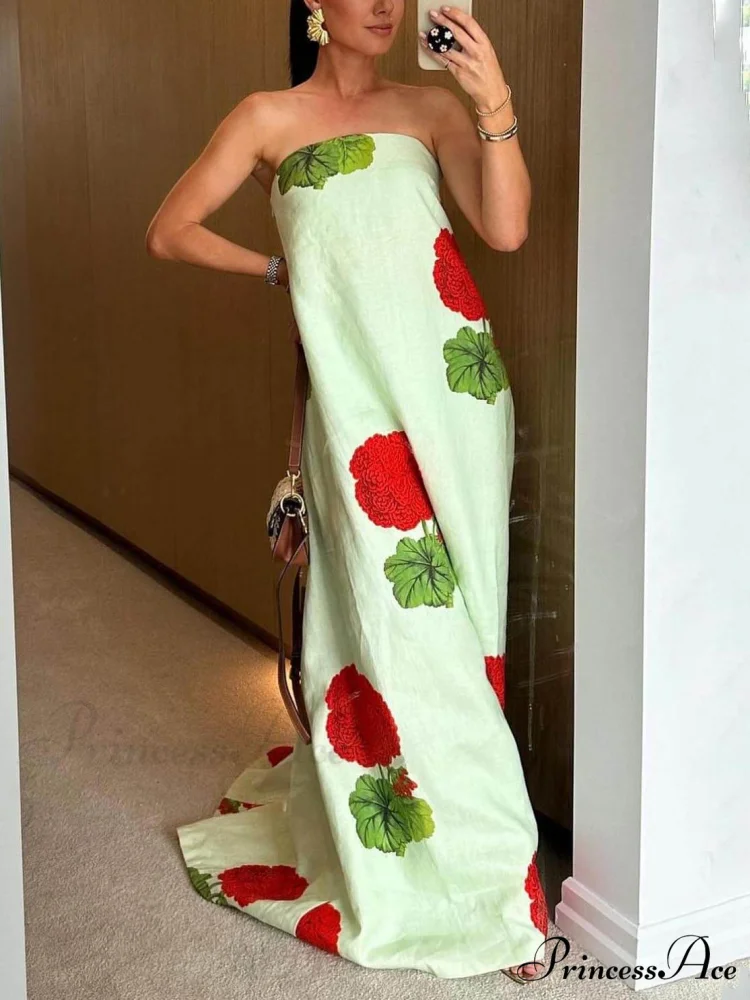 Geranium Floral Stylish Print Maxi Dress - Image 2