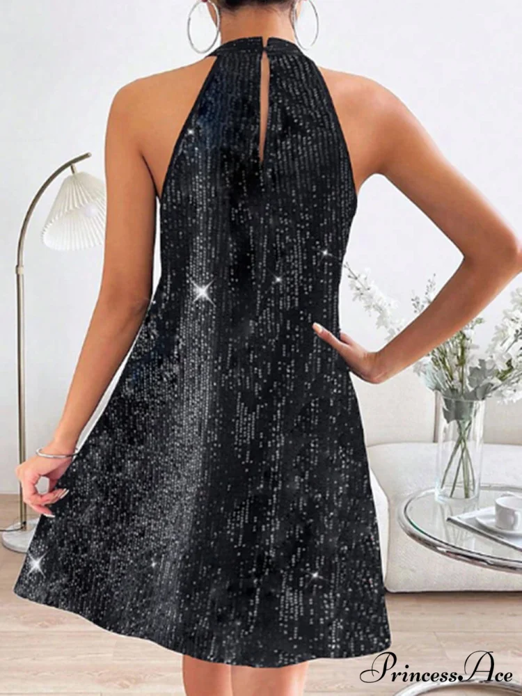 Glitter Elegant Halterneck Dress - Image 5