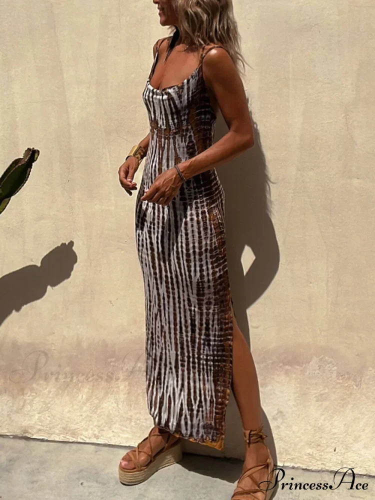 Halter Print Stylish Backless Midi dress - Image 2