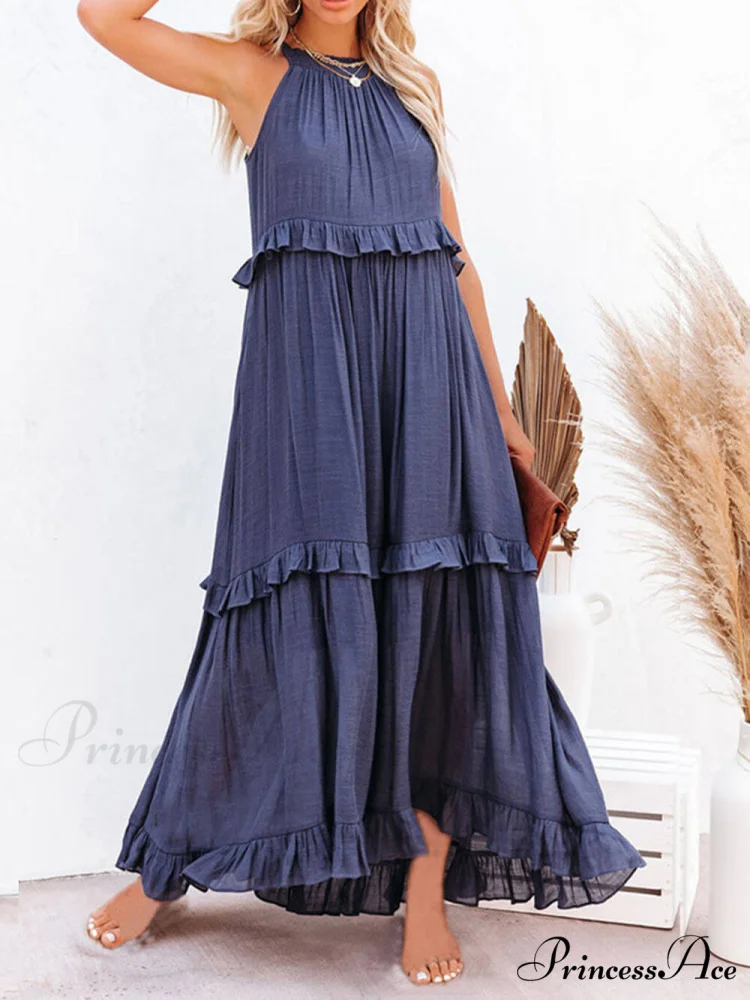 Irregular Cake Stylish Sleeveless Maxi Dress - Image 5