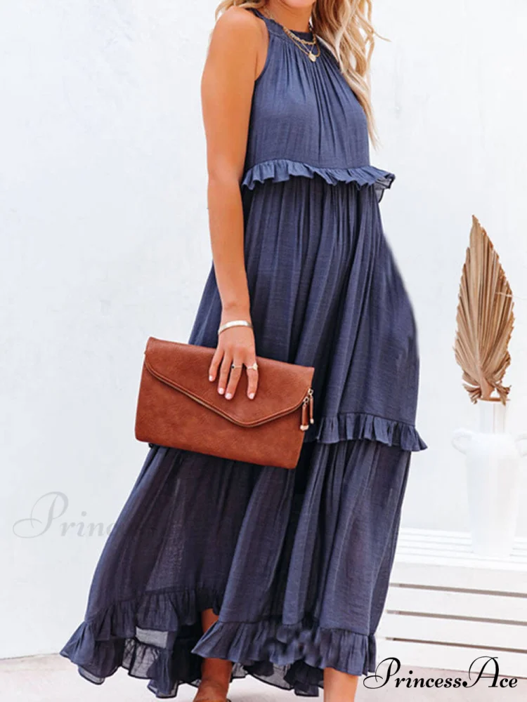 Irregular Cake Stylish Sleeveless Maxi Dress - Image 6