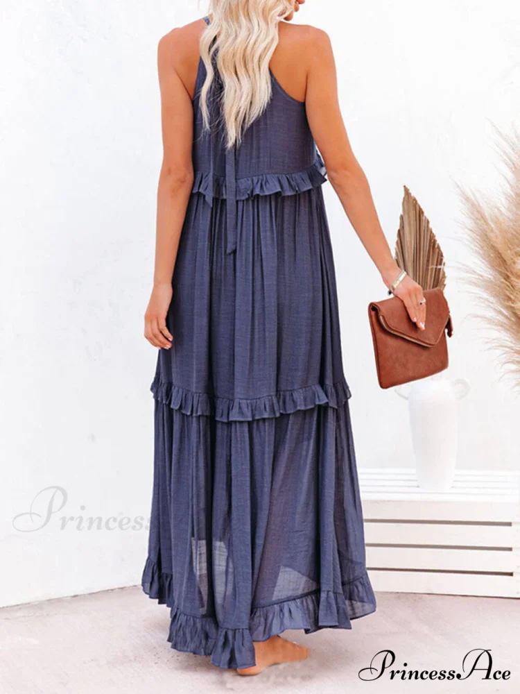 Irregular Cake Stylish Sleeveless Maxi Dress - Image 7