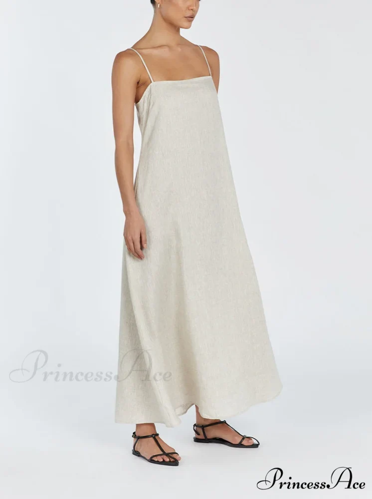 Jem Natural Stylish Linen Maxi Dress - Image 3