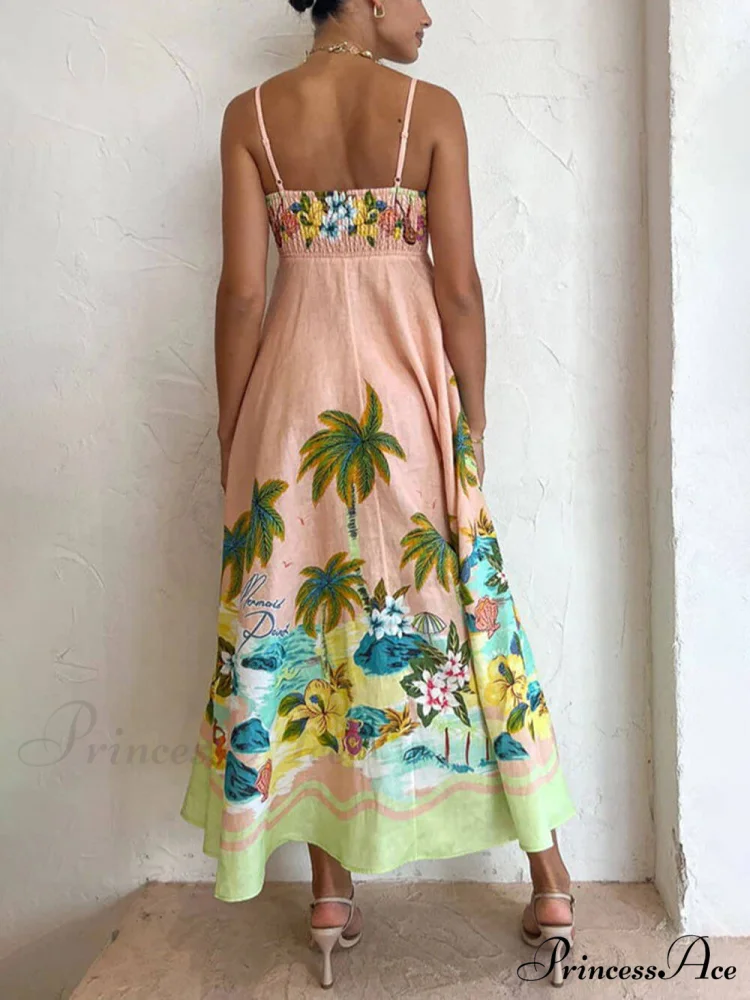 Sling Printed Stylish Casual Midi Dress - Image 4