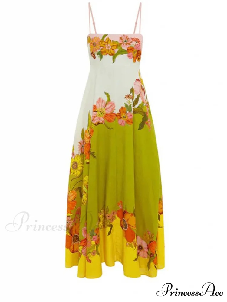 Sophisticated, Modern And Unique Graceful Print Strap Midi Dress - Image 3