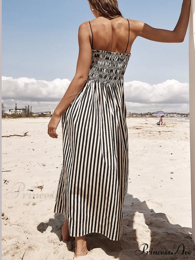 Sophistication Unique Stripe Charming Pleated Maxi Dress - Image 5