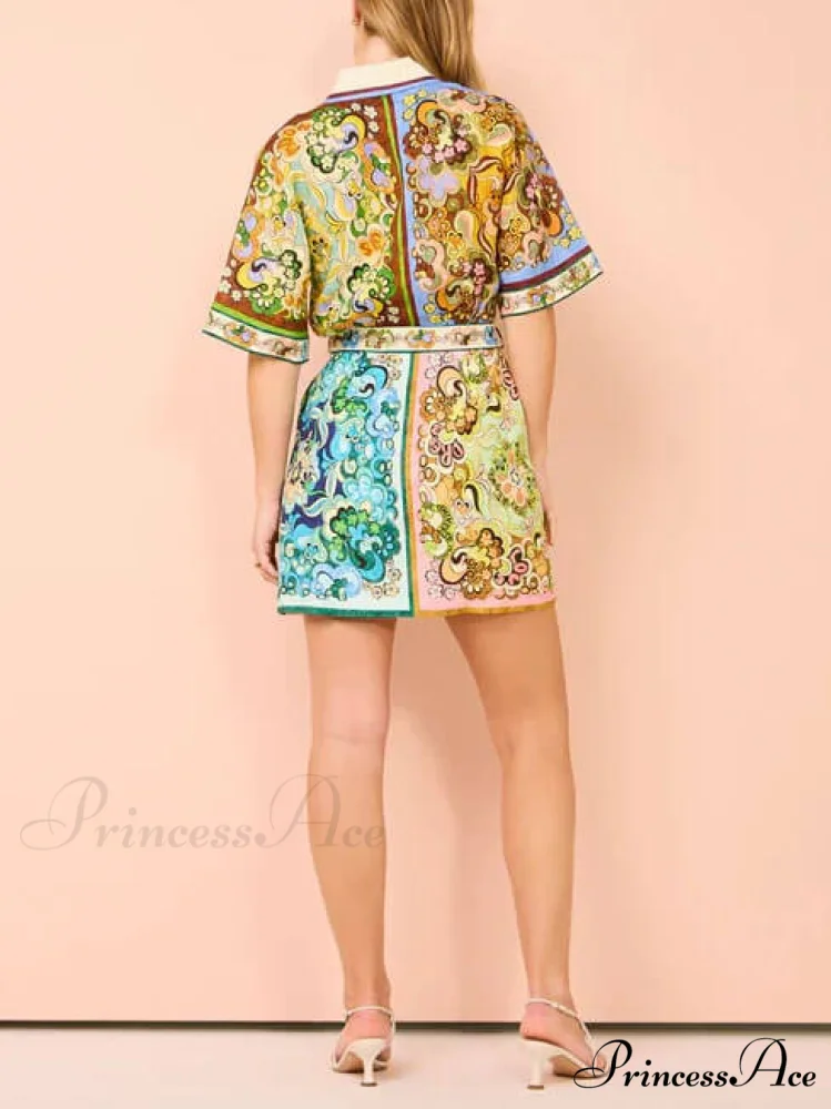 Special Satin Stylish Print Mini Dress - Image 3