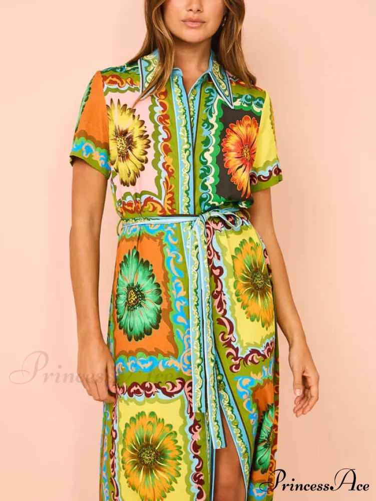 Special Sunflower Stylish Print Midi Dress - Image 2