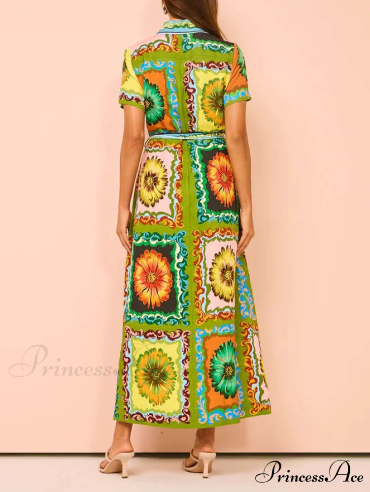 Special Sunflower Stylish Print Midi Dress - Image 3