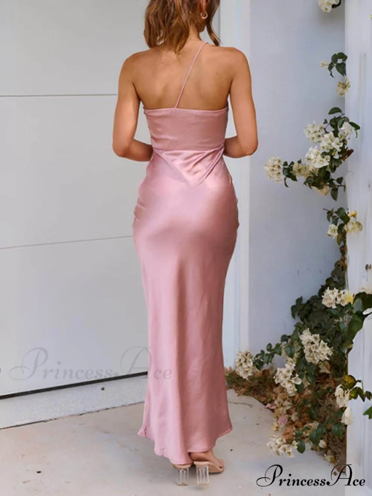Spring/Summer One Shoulder Charming Gown Waist Maxi Dresses - Image 6