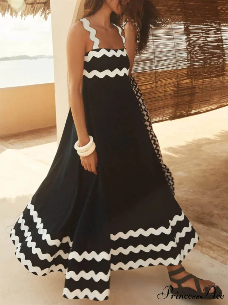 Square Collar Stylish Spaghetti Straps Dress - Image 3