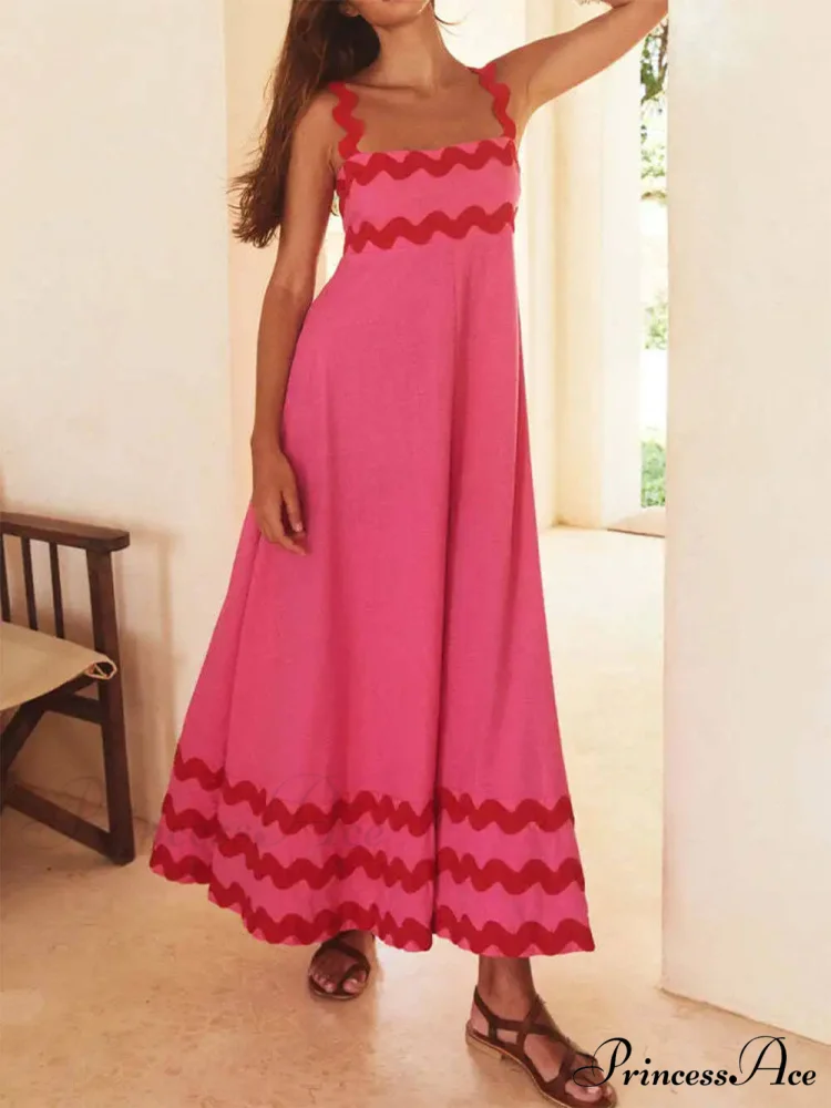 Square Neck Stylish Strap Maxi Dress - Image 2