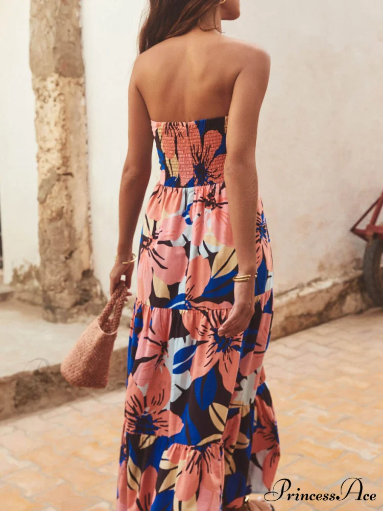 Strapless Printed Stylish Maxi Dress - Image 4