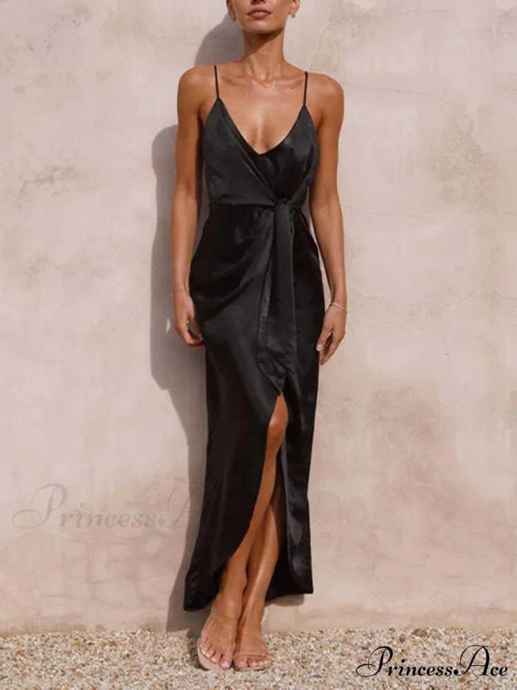 Stylish Unique Strappy Charming French Halter Midi Dresses - Image 9