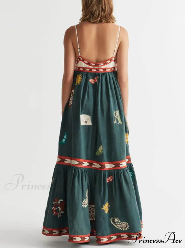 Summer Fun Unique Charming Printed Midi Dress - Image 4