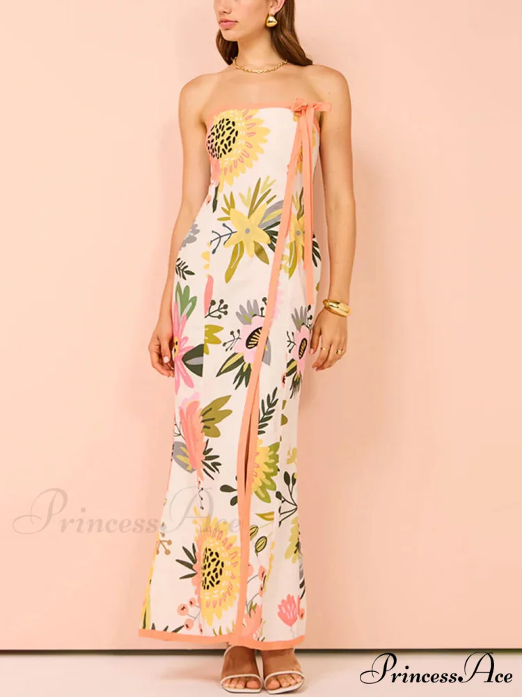 Summer Sexy Split Charming Wrap Printed Dresses