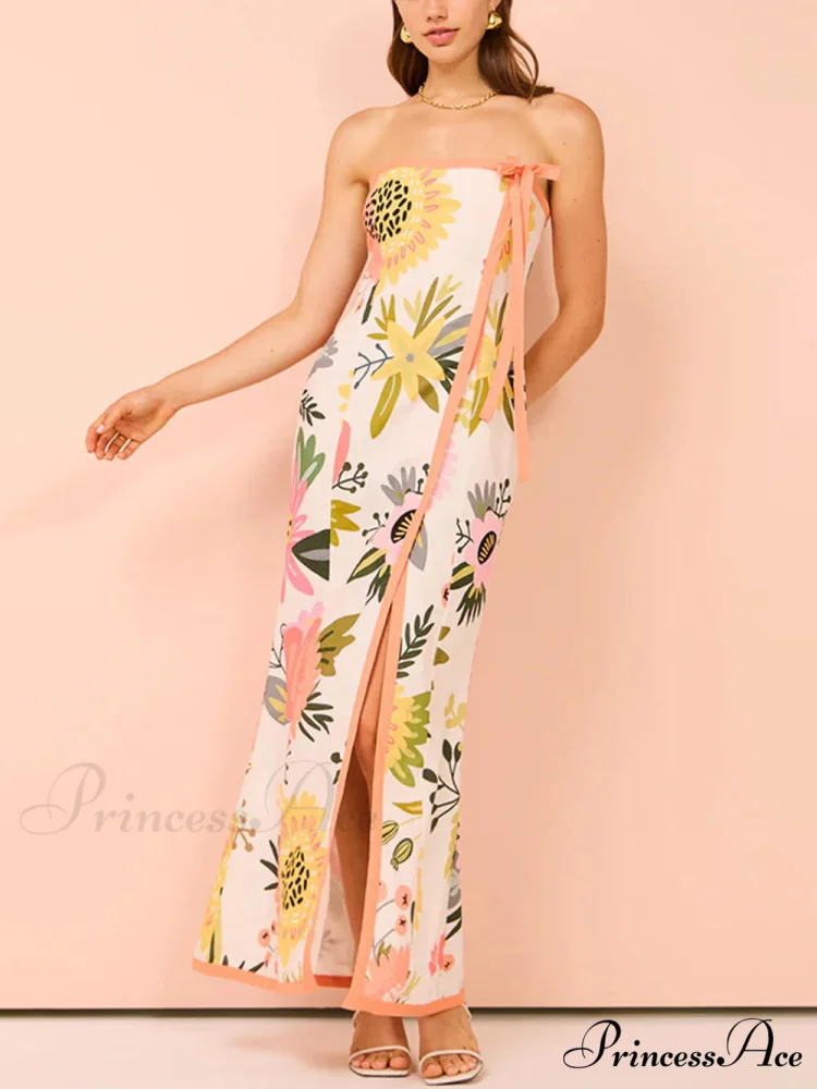 Summer Sexy Split Charming Wrap Printed Dresses - Image 4