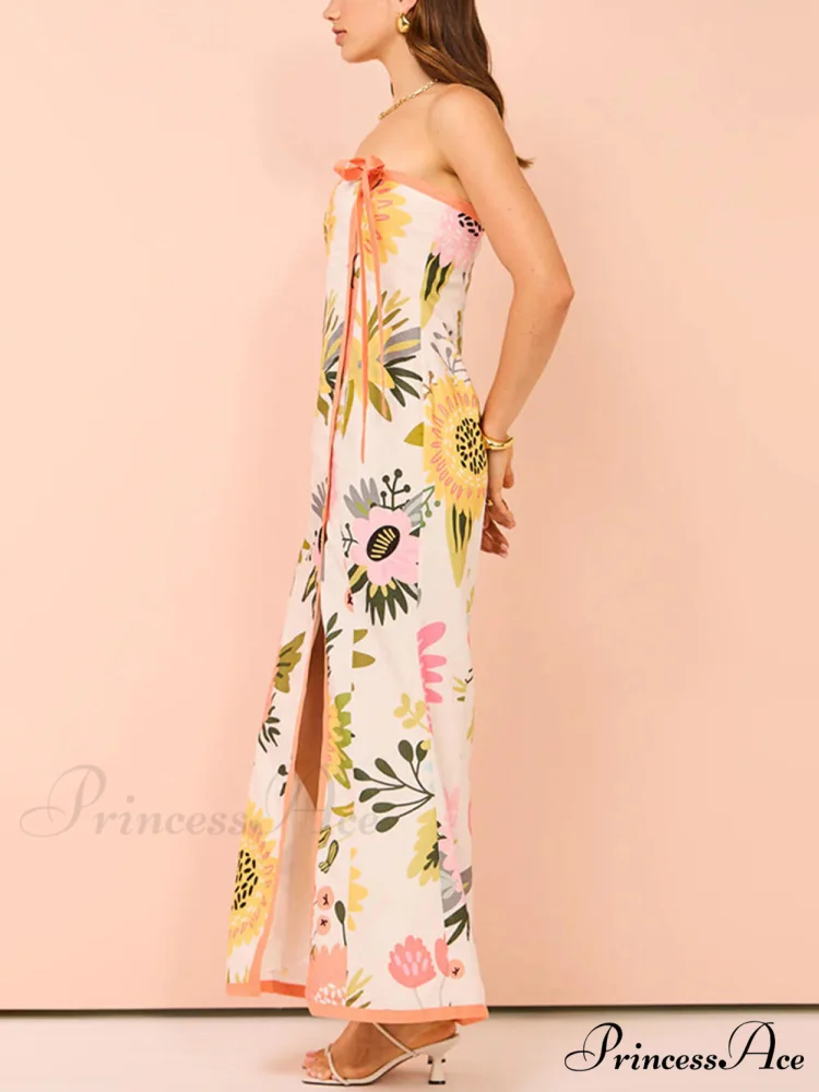 Summer Sexy Split Charming Wrap Printed Dresses - Image 5