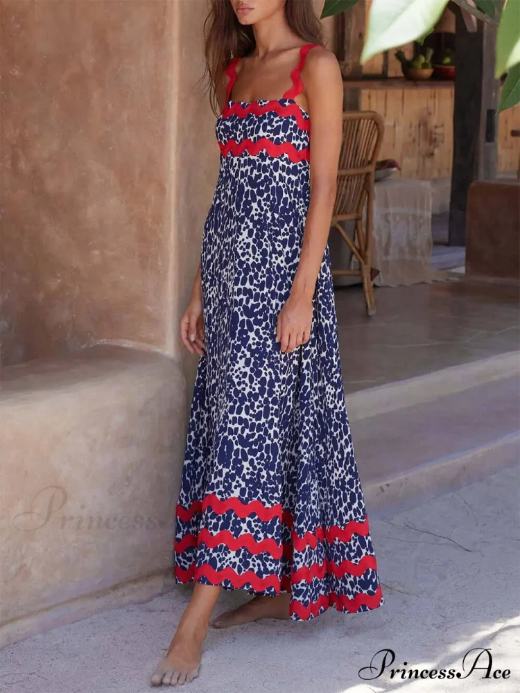Suspender Print Stylish Maxi Dress - Image 2